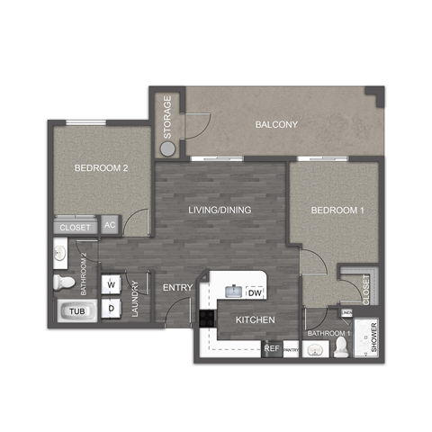 a floor plan of a bedroom apartment